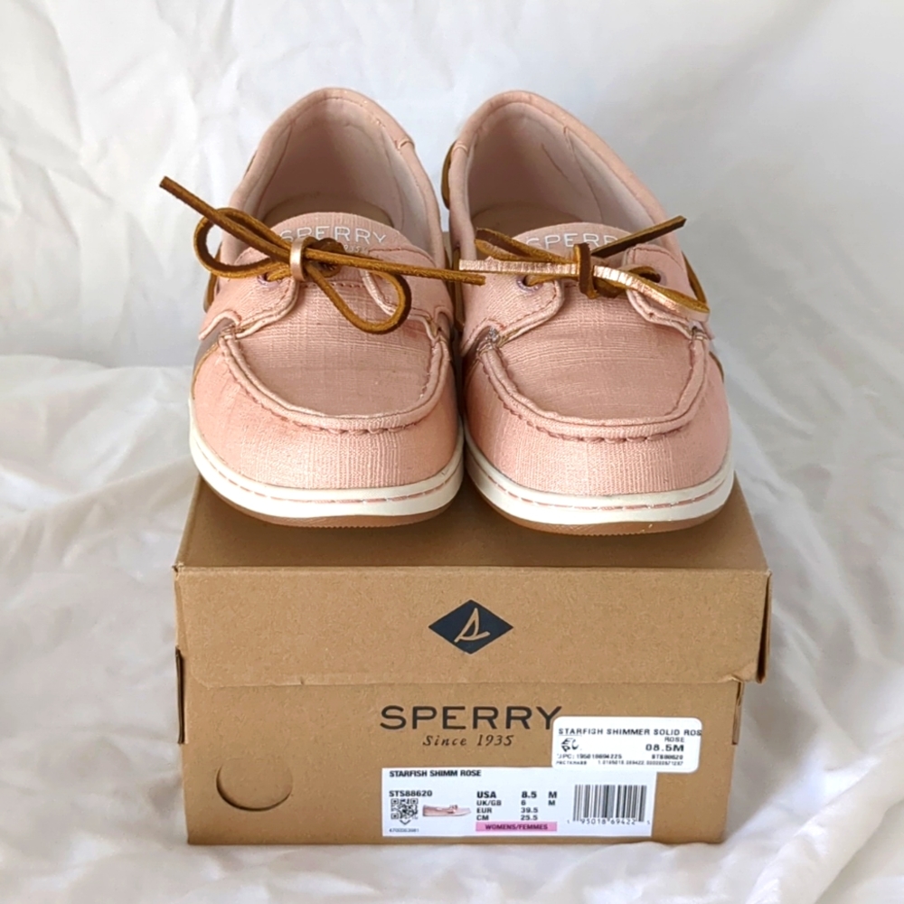 Sperry Starfish Shimmer Rose size 8.5